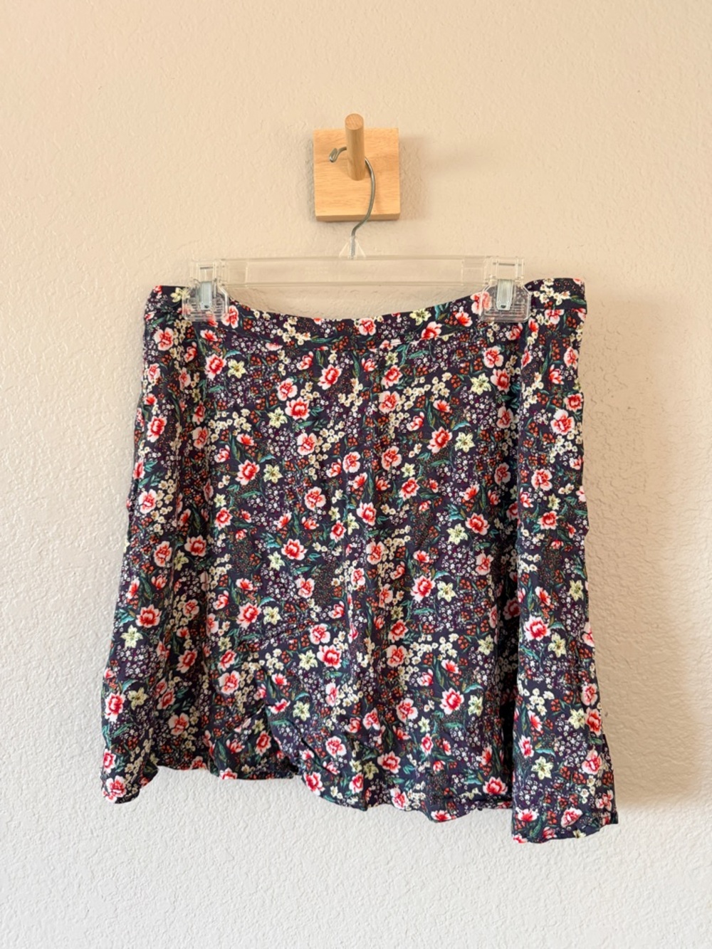 O’Neill XL Floral Print Navy A-Line Mini Skirt